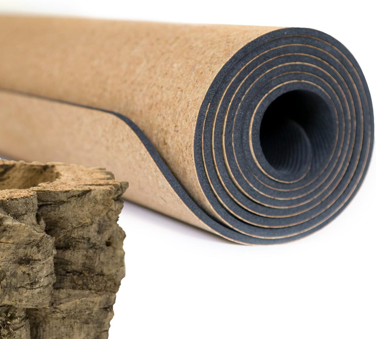 Natural Cork/Rubber Yoga Mat 73" x 24 1/2" x 5mm Z33923