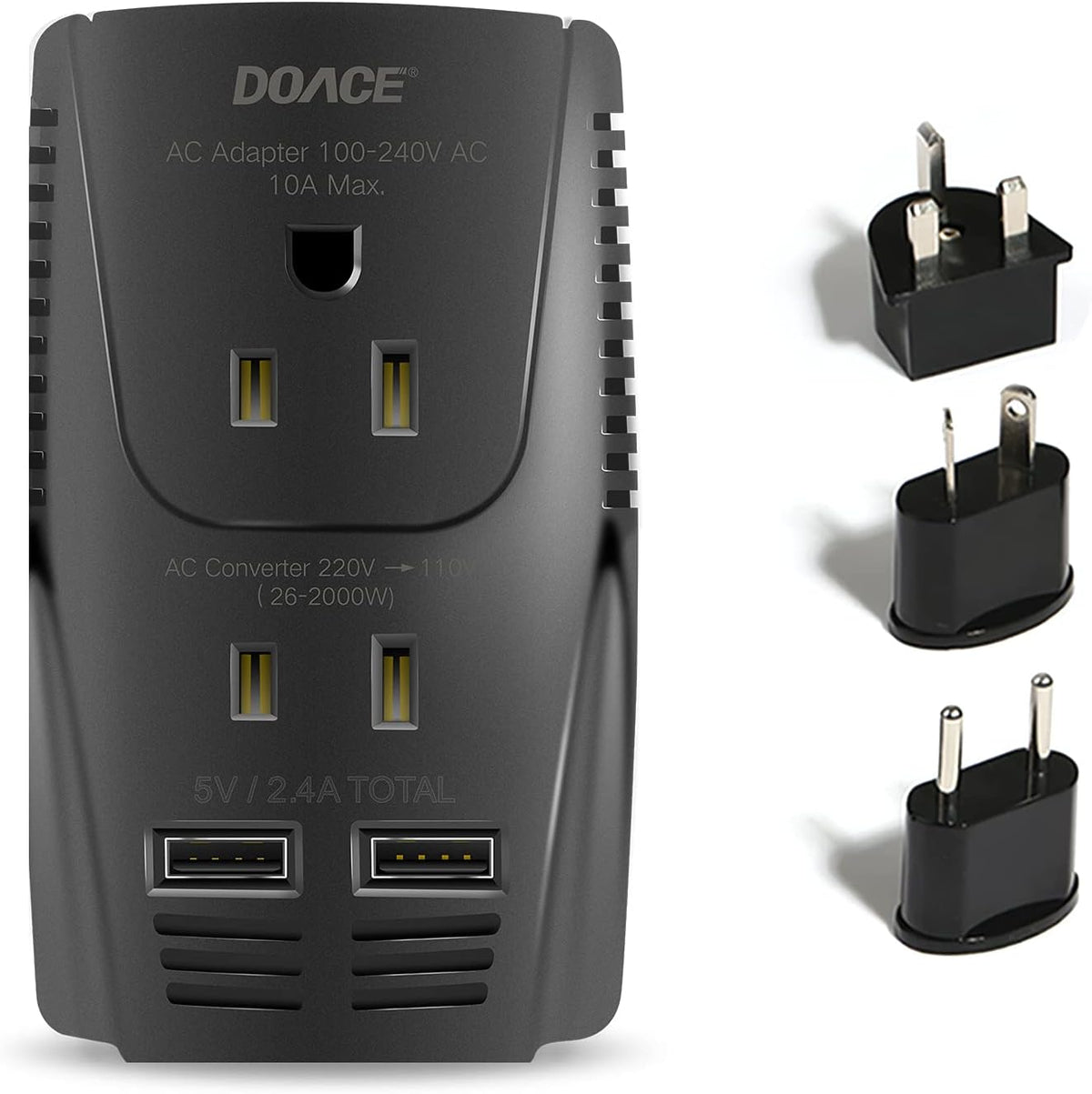 2000W Travel Voltage Converter with 2 USB and EU/UK/AU/US Plugs L7744