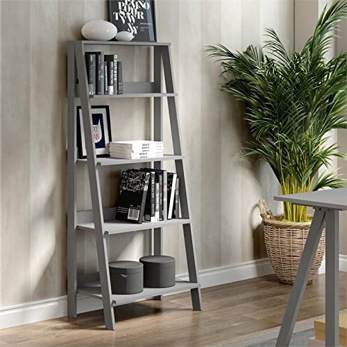4-Shelf Wood Ladder Bookcase X127237