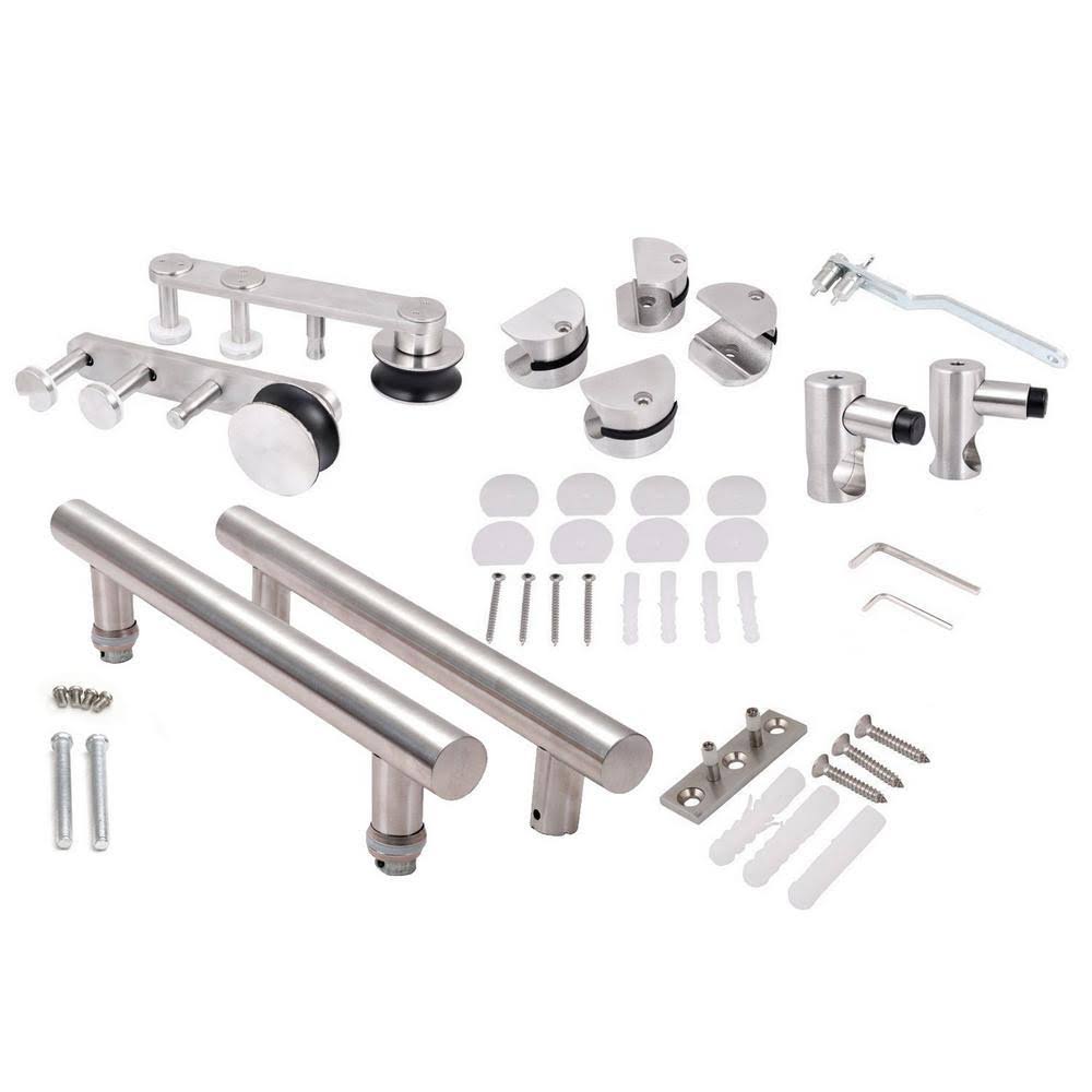 Matte Black Sliding Door Hardware 2-Set R66441