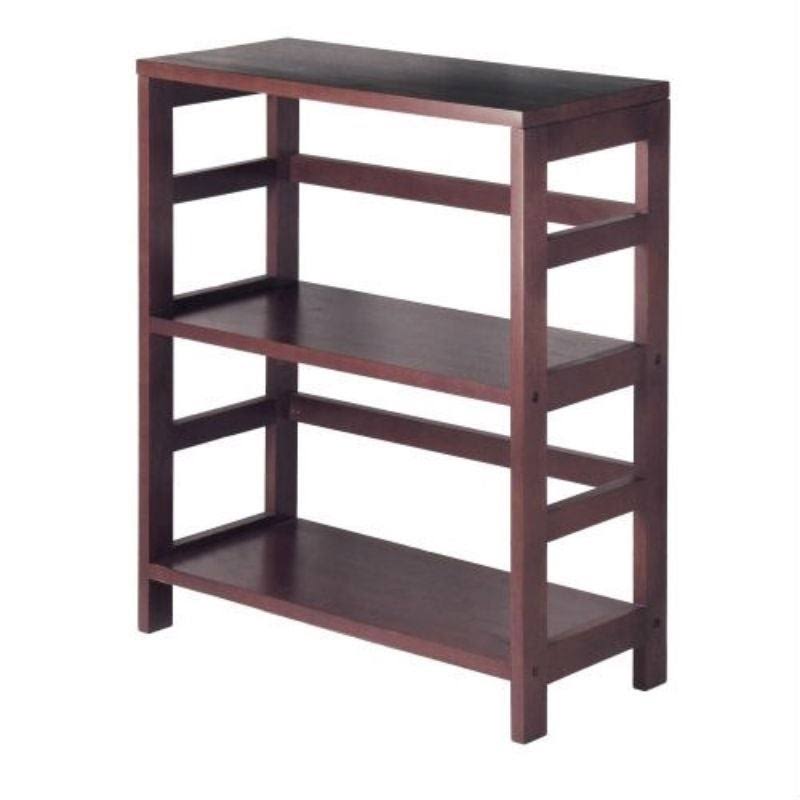 3-Tier Espresso Wood Bookcase Storage Shelf A57753