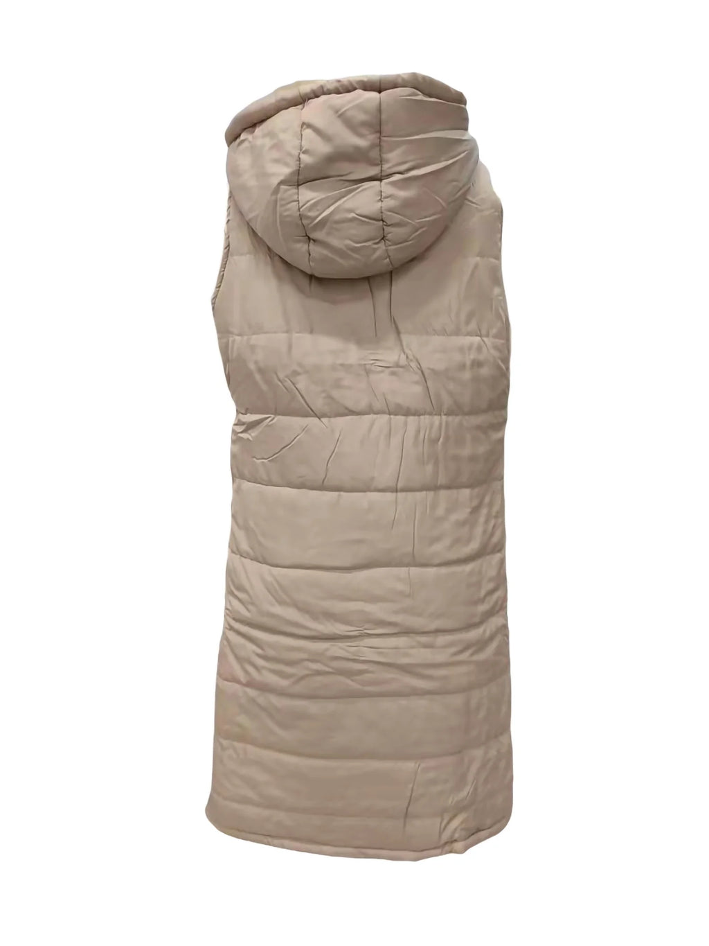 Women's Hooded Down Vest Sleeveless Puffer Jacket with Pockets E8212