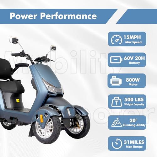 800W All Terrain Mobility Scooter with Seat and Remote Control D396326