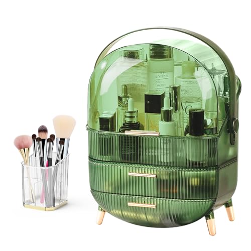 White Makeup Organizer with Lid and Drawers P70060