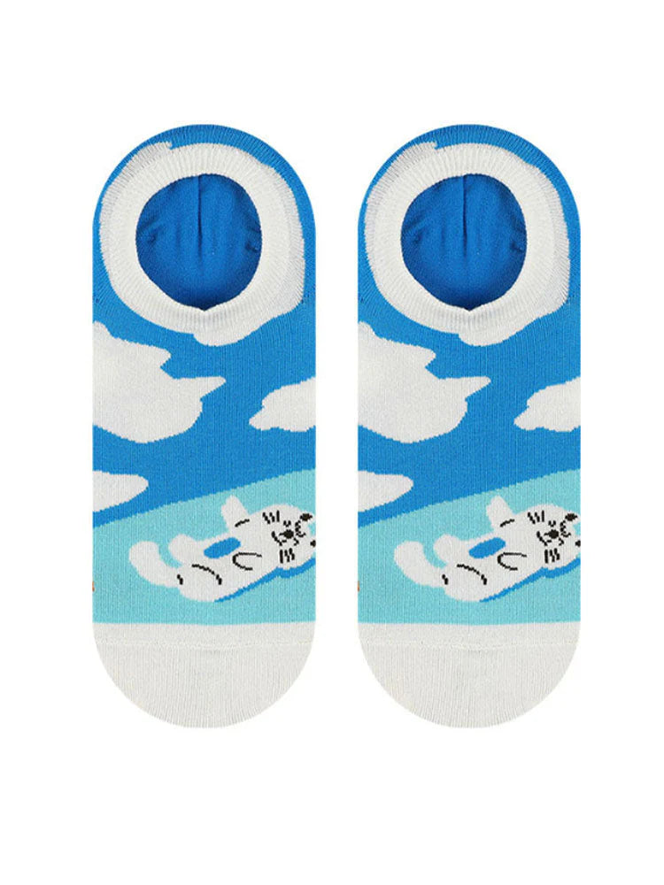 Cartoon Kitty Boat Socks Z273063