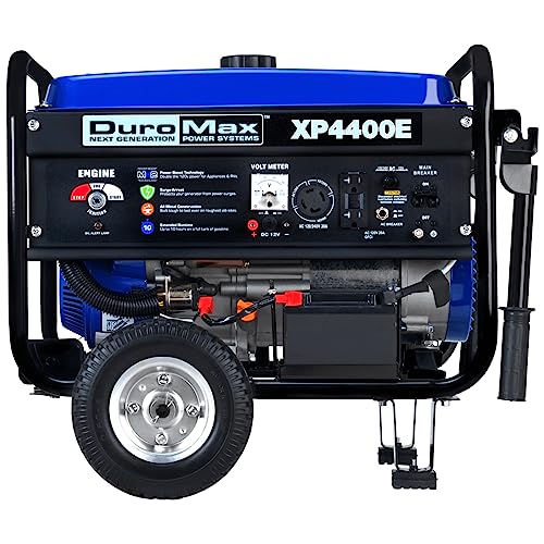Blue Black Gas Powered Portable Generator 4400 Watt Electric Start K235698
