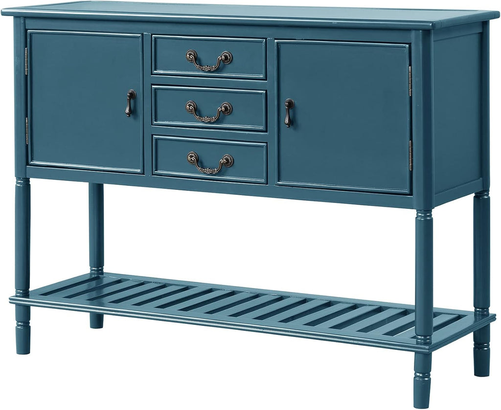 Solid Wood Console Table with 3 Drawers, 2 Cabinet and 1 Shelf F93453