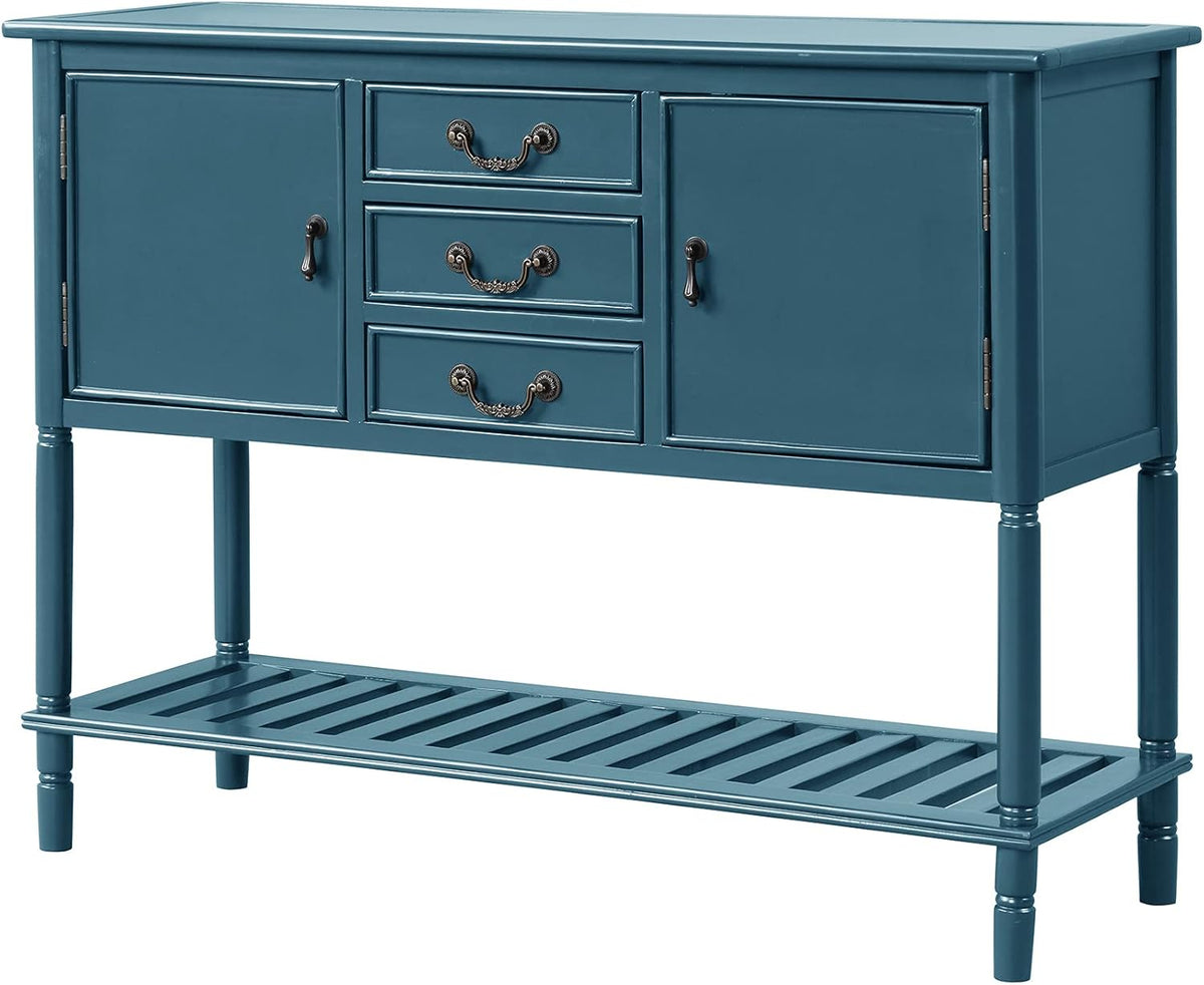 Solid Wood Console Table with 3 Drawers, 2 Cabinet and 1 Shelf F93453