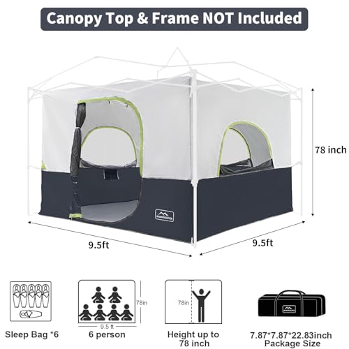 Khaki Camping Inner Tent for 10'x10' Straight Leg Canopy T7462