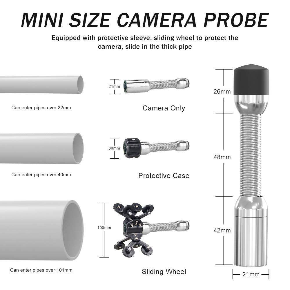 65ft WiFi Waterproof IP68 HD 1080P Sewer Camera I4054