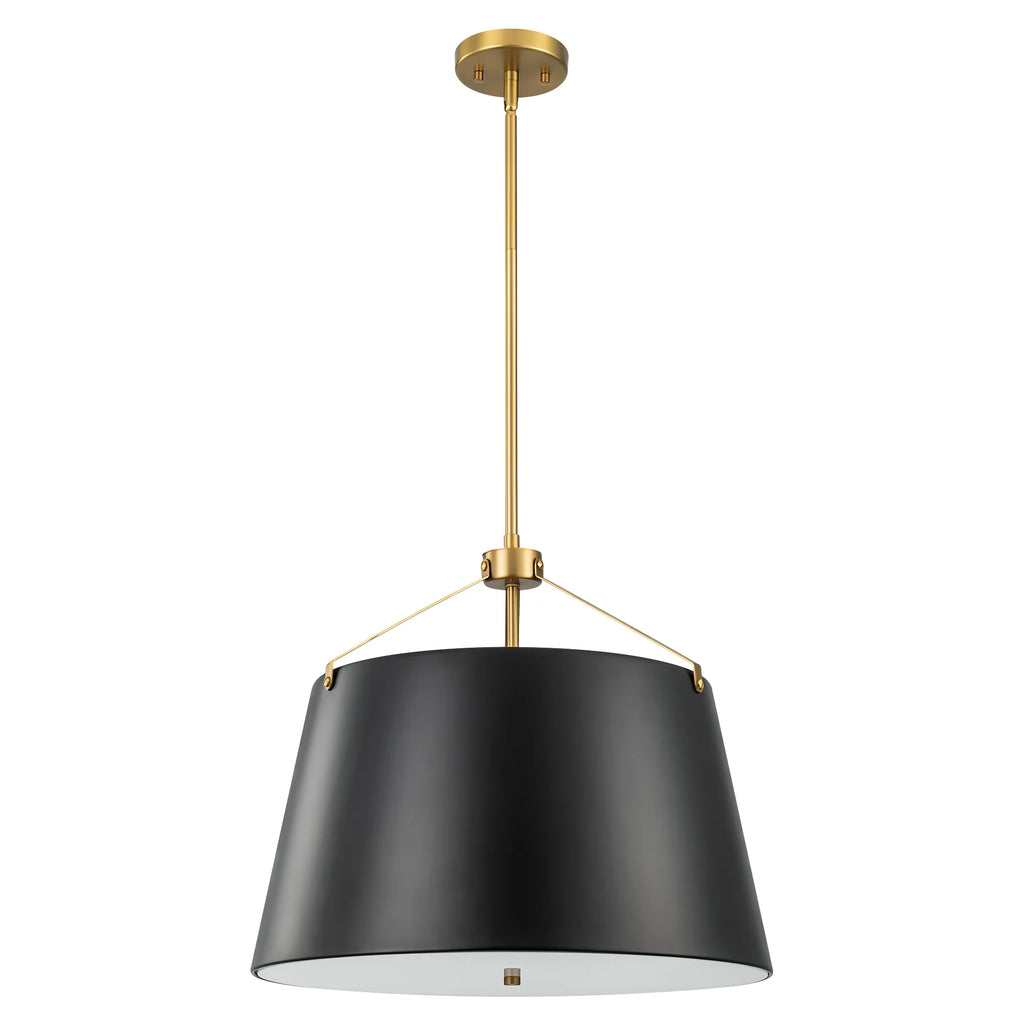 3-Light Dimmable Aluminum Drum Pendant P5743