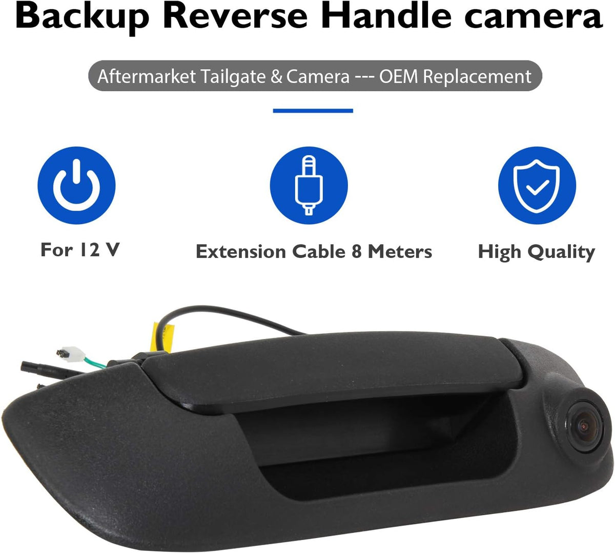 Tailgate Handle with Backup Camera Black F546