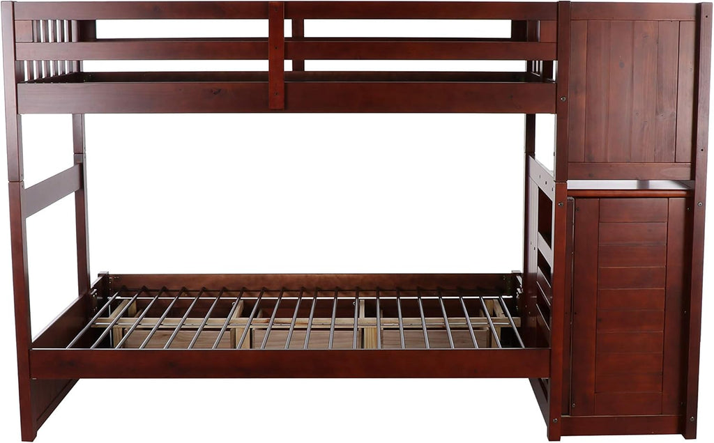 Twin Over Full Staircase Bunk Bed with 3 Drawers R956