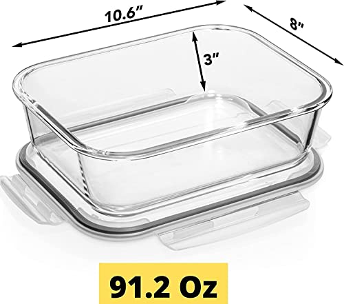 Large Glass Food Storage Containers with Lids, BPA Free Z483