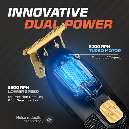 Professional Hair Clippers Set Turbo Power with Precise Cutting, Cordless Hair Clippers and Trimmers Set J4939