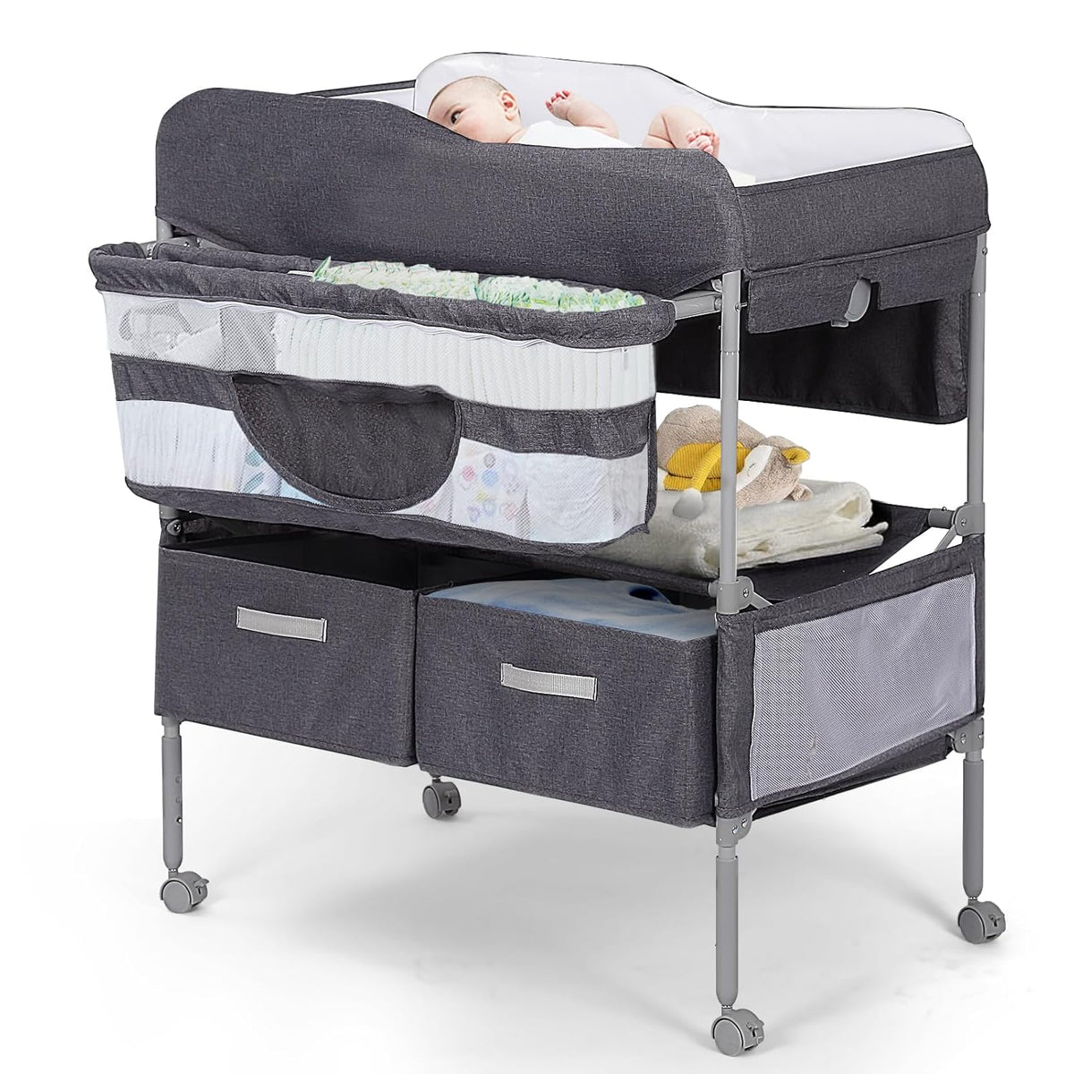 Portable Foldable Changing Table with 2 Storage Baskets U994740