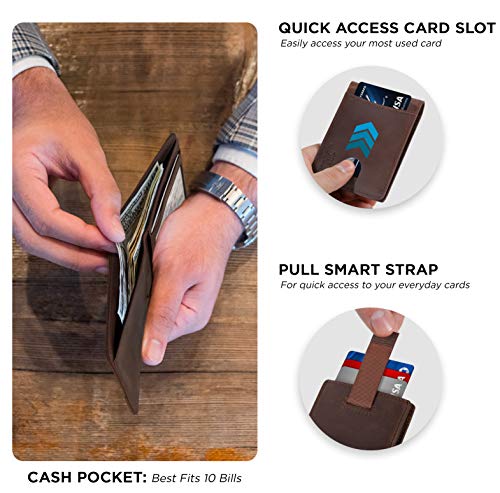 RFID Blocking Genuine Leather Bifold Wallet U839
