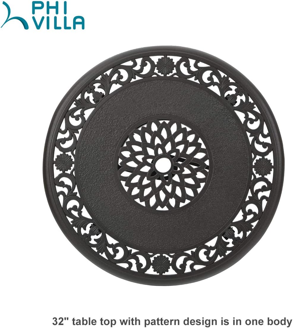 32 in Cast Aluminum Round Bistro Table S329
