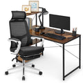 Black Computer Desk and Chair Set with Bookshelf S898