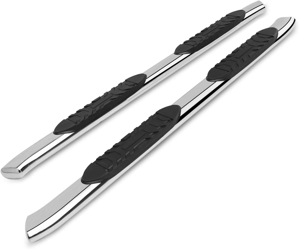 5 Oval Bend Stainless Steel Side Bars Step Rails for 2019-2022 Ford Ranger SuperCrew Cab (2 pcs) Z550