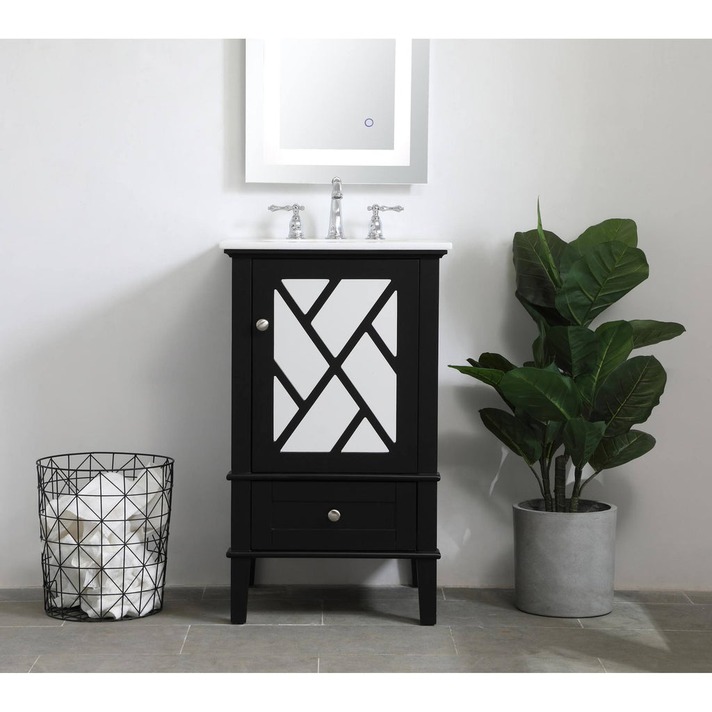 Grey Vanity Cabinet Set with Marble Top S475576