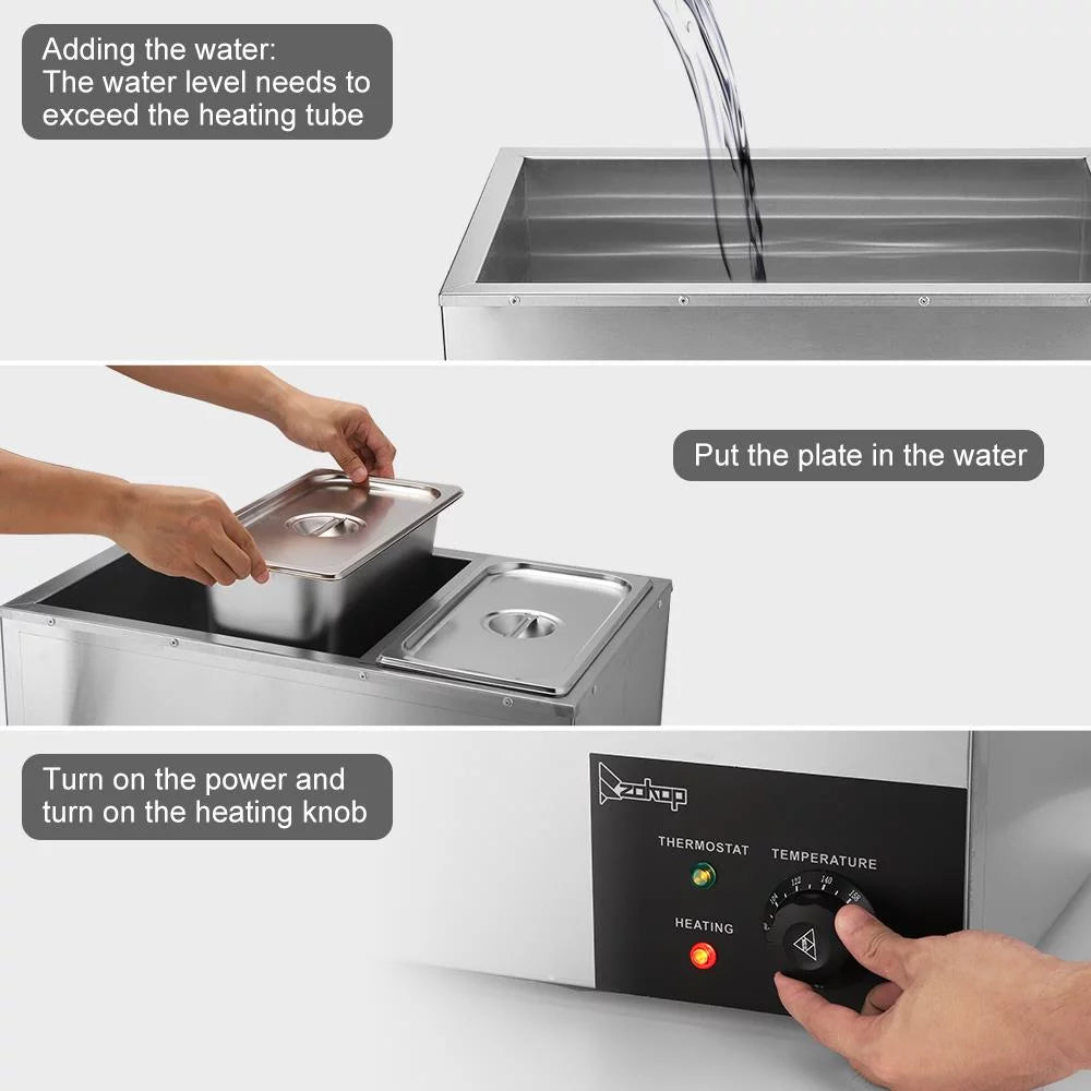 6.9Qt Electric Food Warmer with 3 Food Pan Y62862