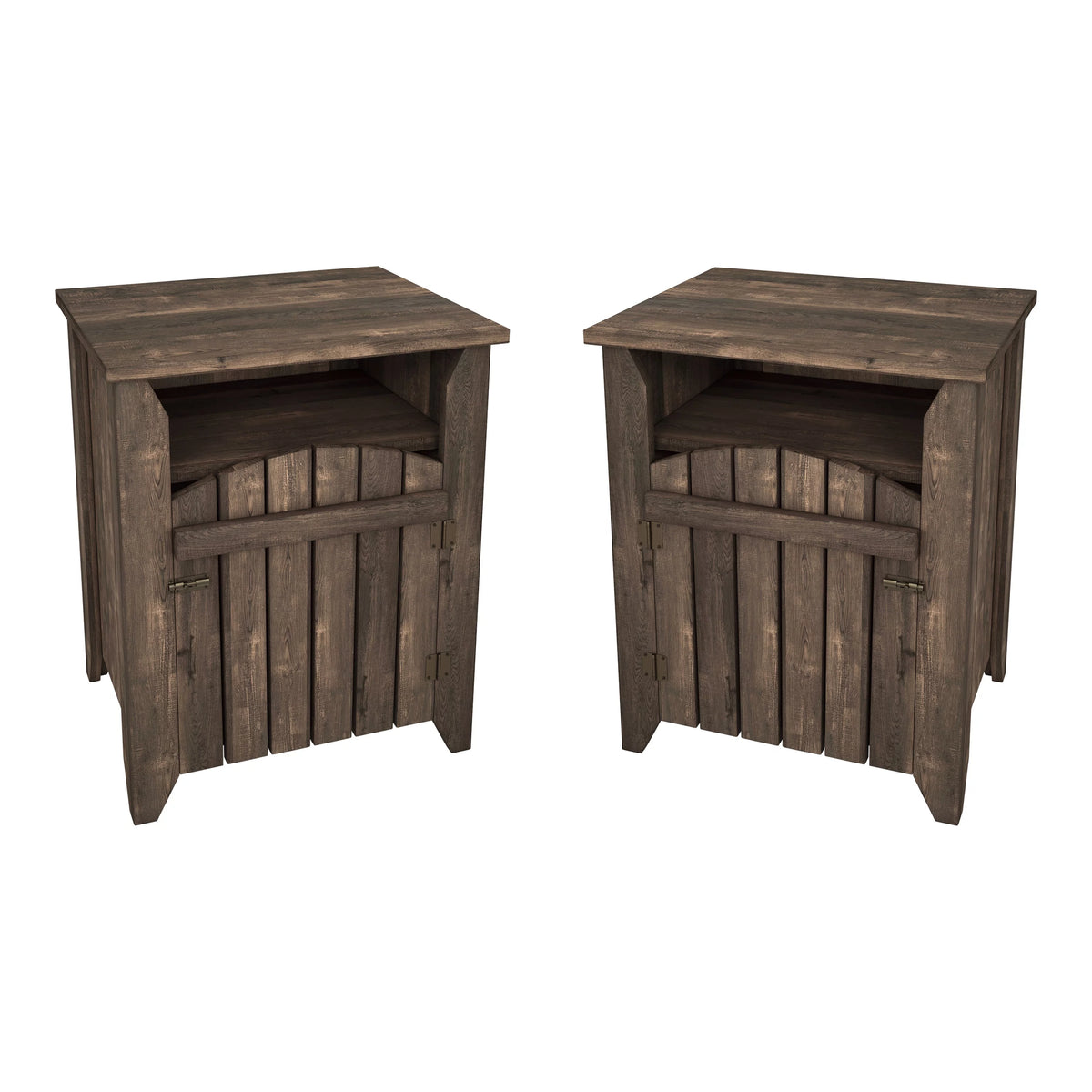 Rustic Oak 20-inch 2-Shelf Side Table Set of 2 P85565
