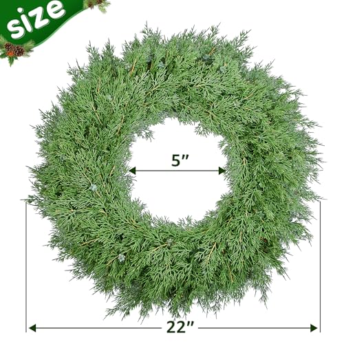 22 Inch Artificial Cedar Wreath I1091