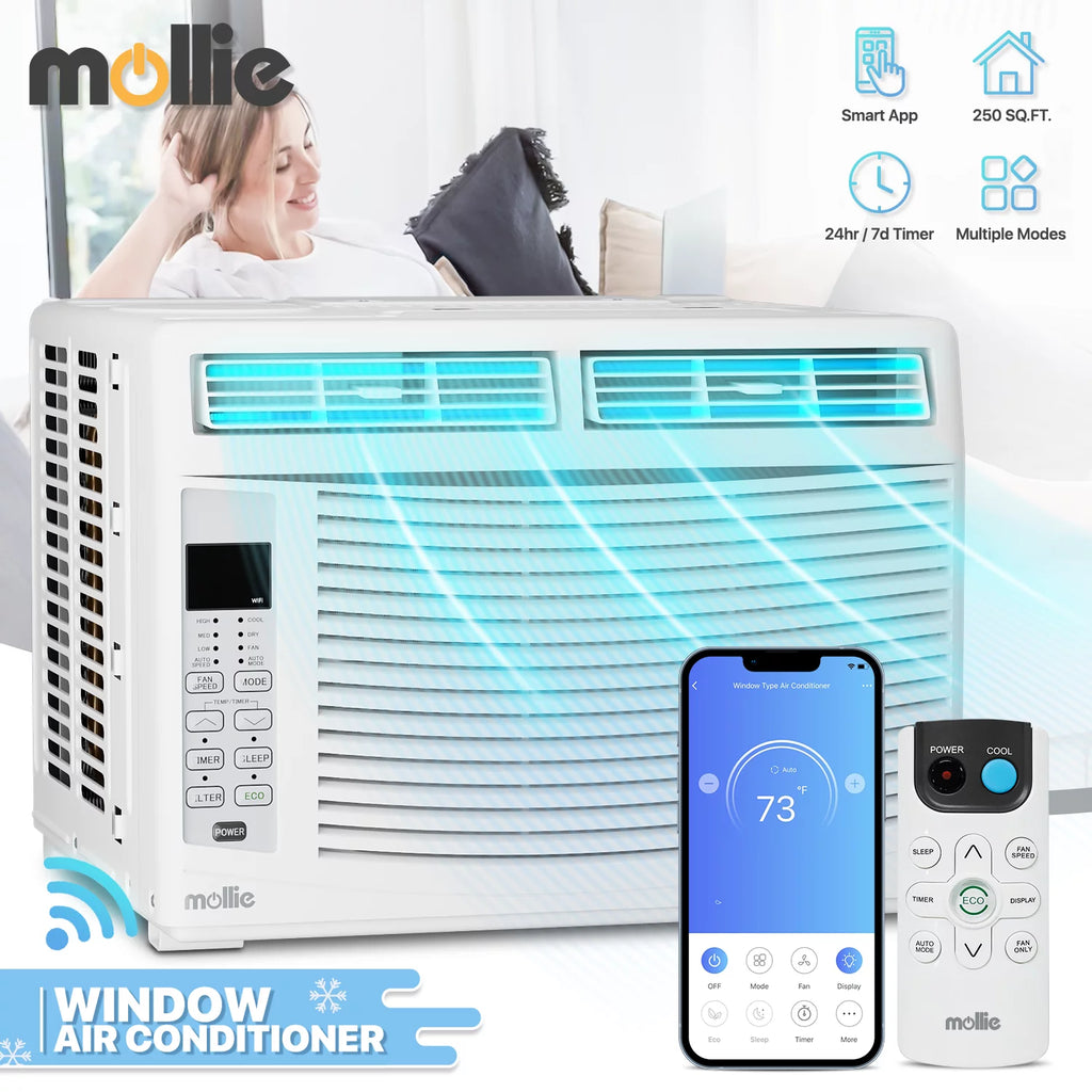 6,000 BTU Smart Window Air Conditioner with WiFi, White L21679