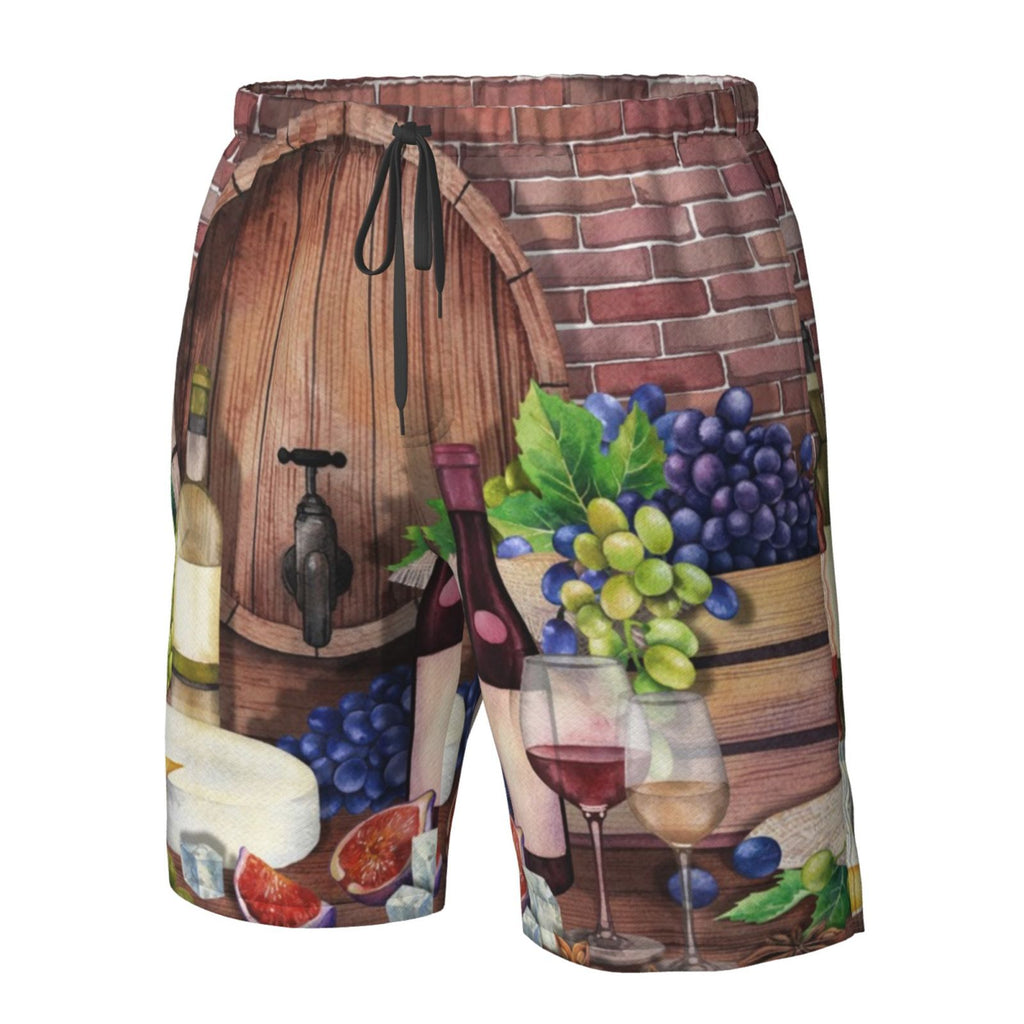 Red Wine Hawaiian Shorts With Pockets Y7989