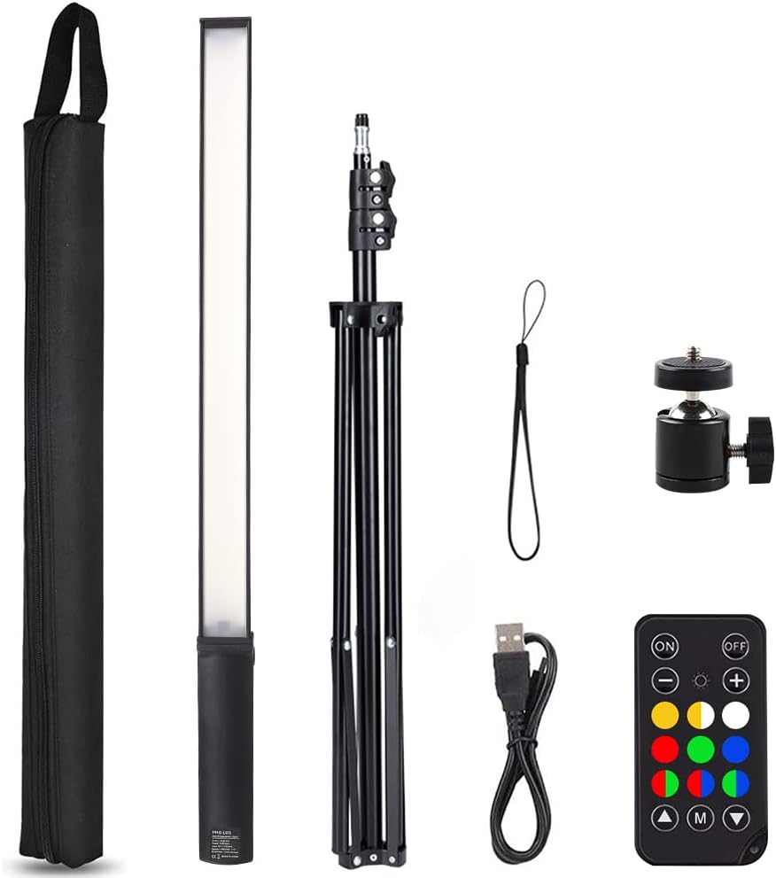 Handheld LED Video Light with Tripod & Remote Control, Pack of 2 Q129763