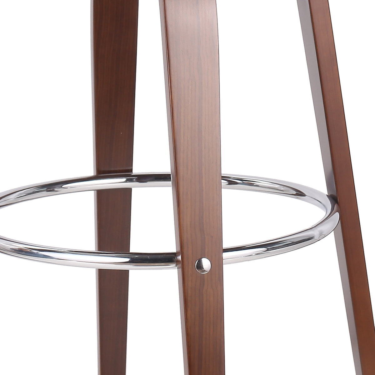 Walnut + Cognac Upholstered Swivel Barstool O93614