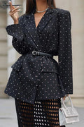 Polka Dot Belted Outerwear G7145