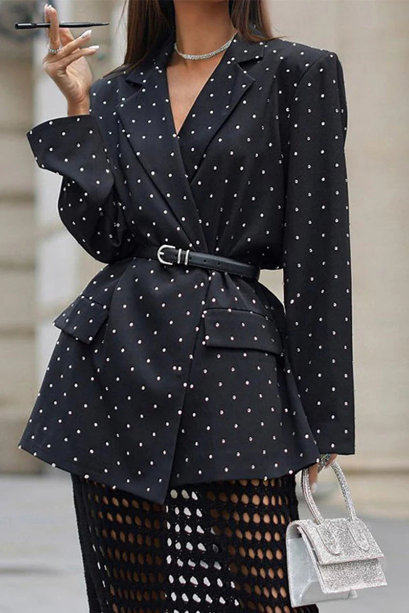 Polka Dot Belted Outerwear G7145