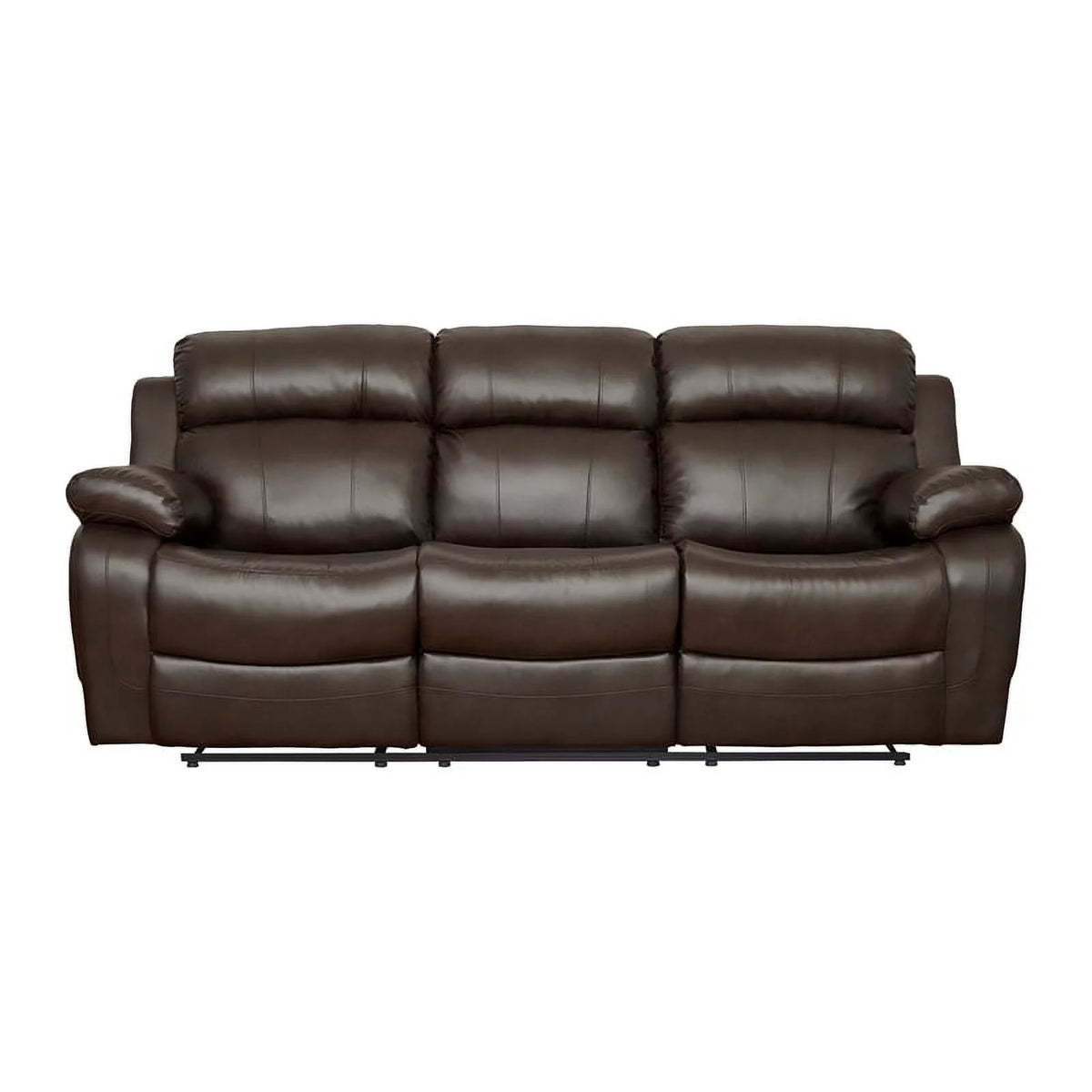 Brown Double Reclining Sofa with Cup Holders N2525