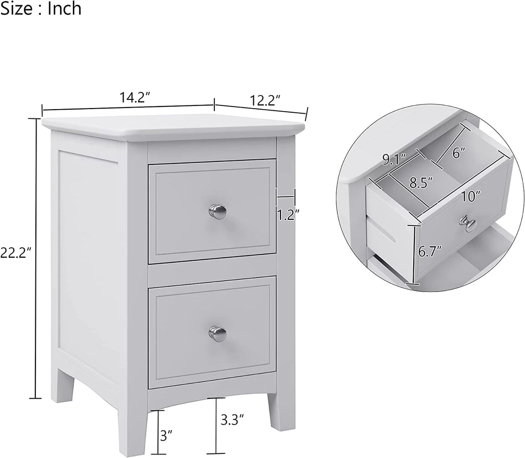 White 3 Piece Wood Bedroom Set with Full Size Bed L2037