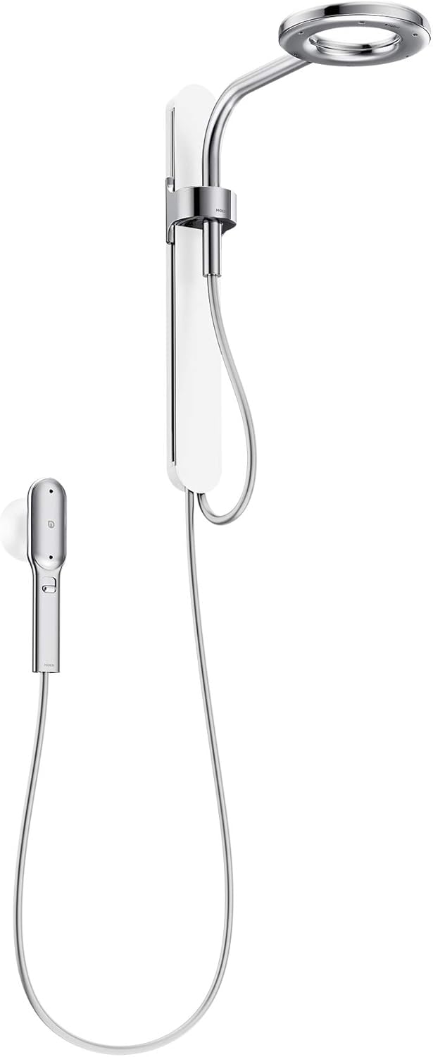 Chrome/White Spa Shower including Rainshower, Handshower and Magnetic Dock W9420