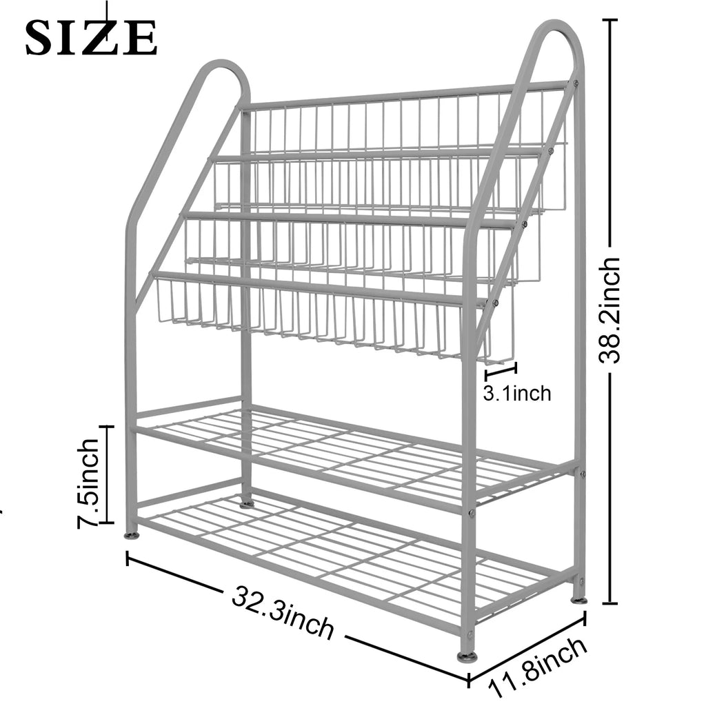 Grey Metal Kids Bookshelf 32 in R7196