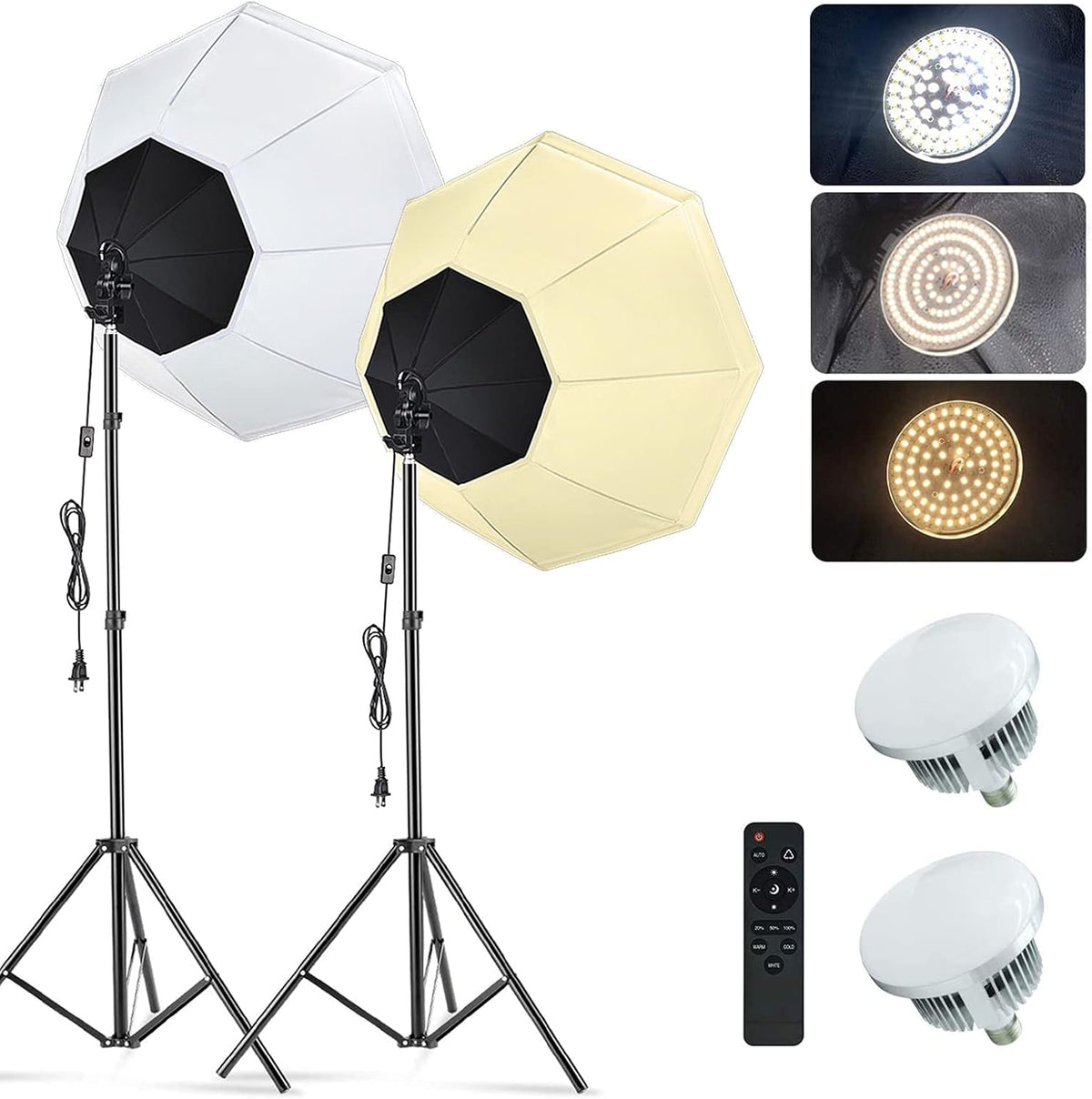 Softbox Lighting Kit 20''x28'' Photography Continuous Lighting System with 2x85W Dimmable LED Bulb A269