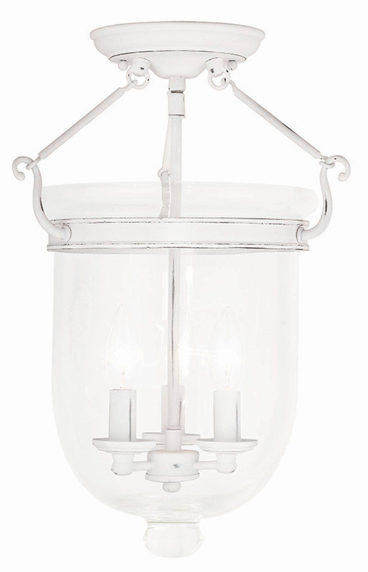 Antique White 3-Light Flush Mount Q2101
