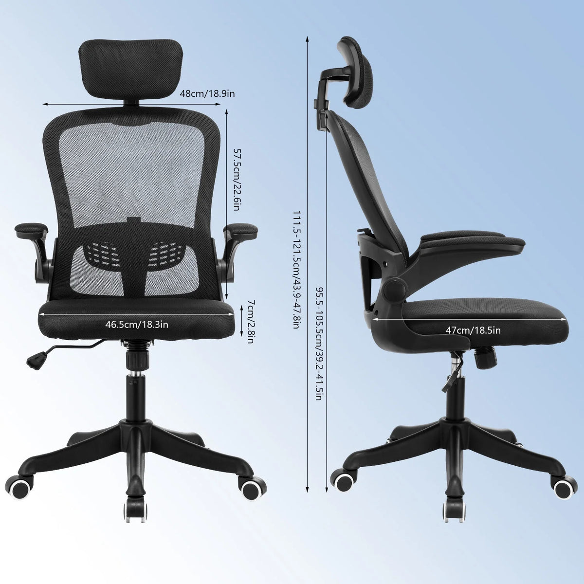 Black Ergonomic High Back Mesh Office Chair with Lumbar Support P9489