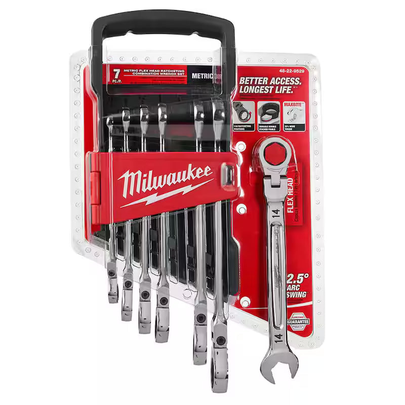14-Piece Flex-Head Ratcheting Combination Wrench Set SAE and METRIC A212057