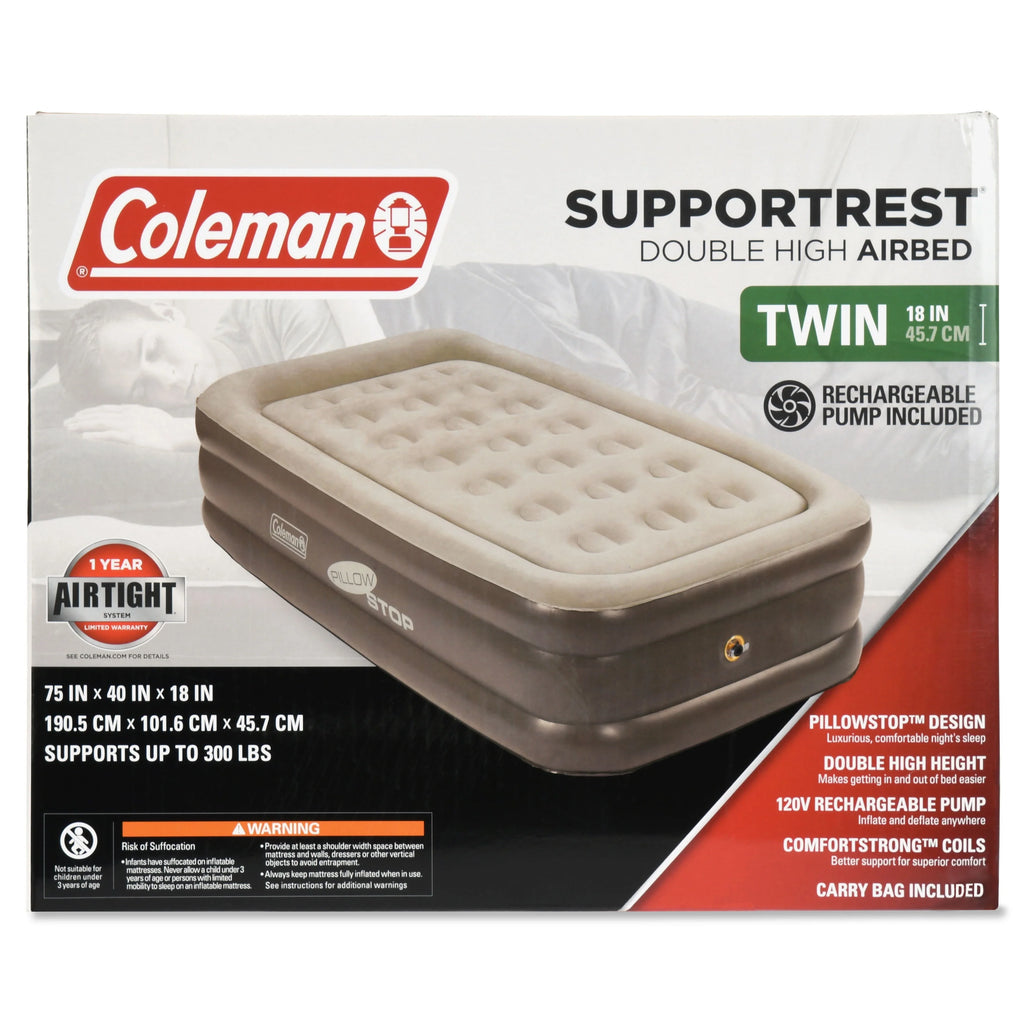 Double-High Airbed with Rechargeable Pump, Twin C5321