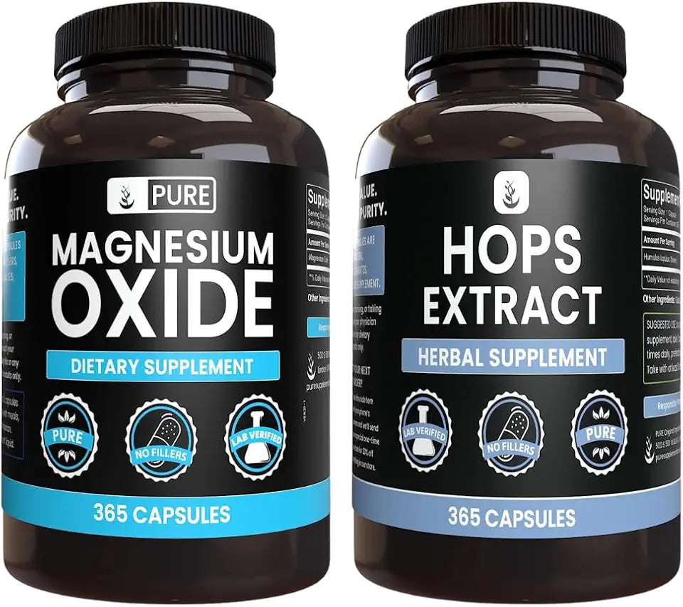 Magnesium Oxide and Hops Extract 365 Capsules Z344