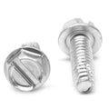 3/8-16 x 2 Coarse Thread Thread Cutting Screw Slotted Hex Washer Head Type F Low Carbon Steel Zinc Plated U666877