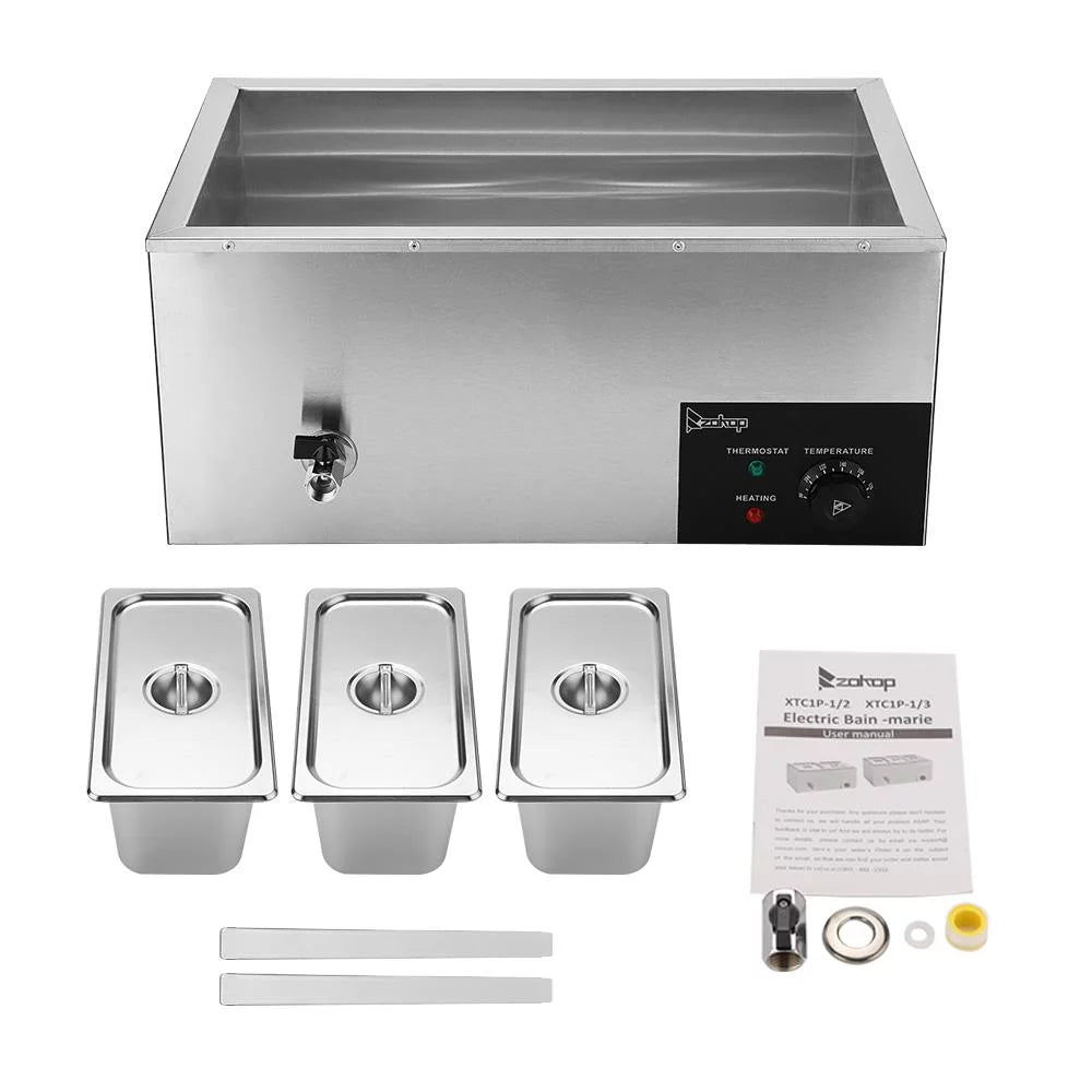 6.9Qt Electric Food Warmer with 3 Food Pan Y62862