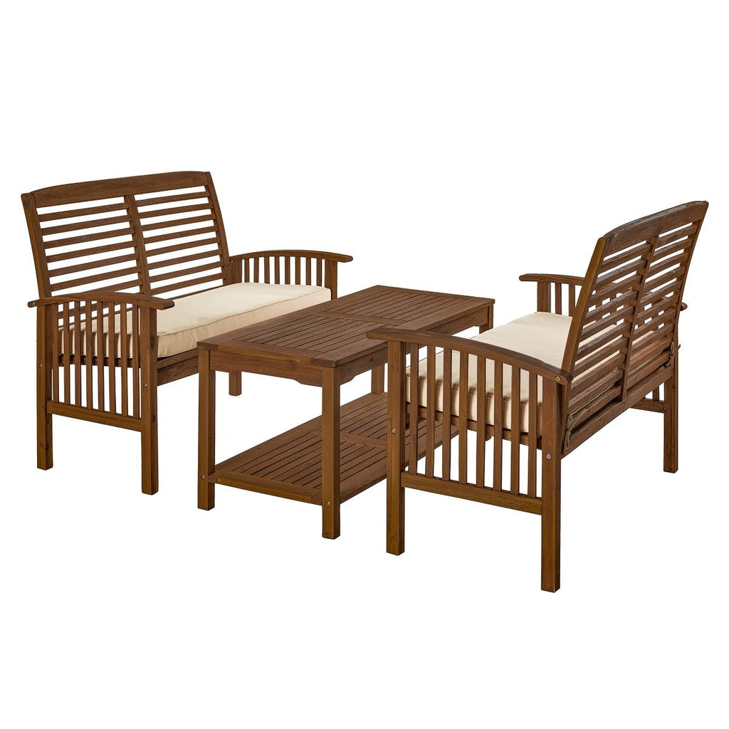 3-Piece Acacia Wood Patio Conversation Set G78900