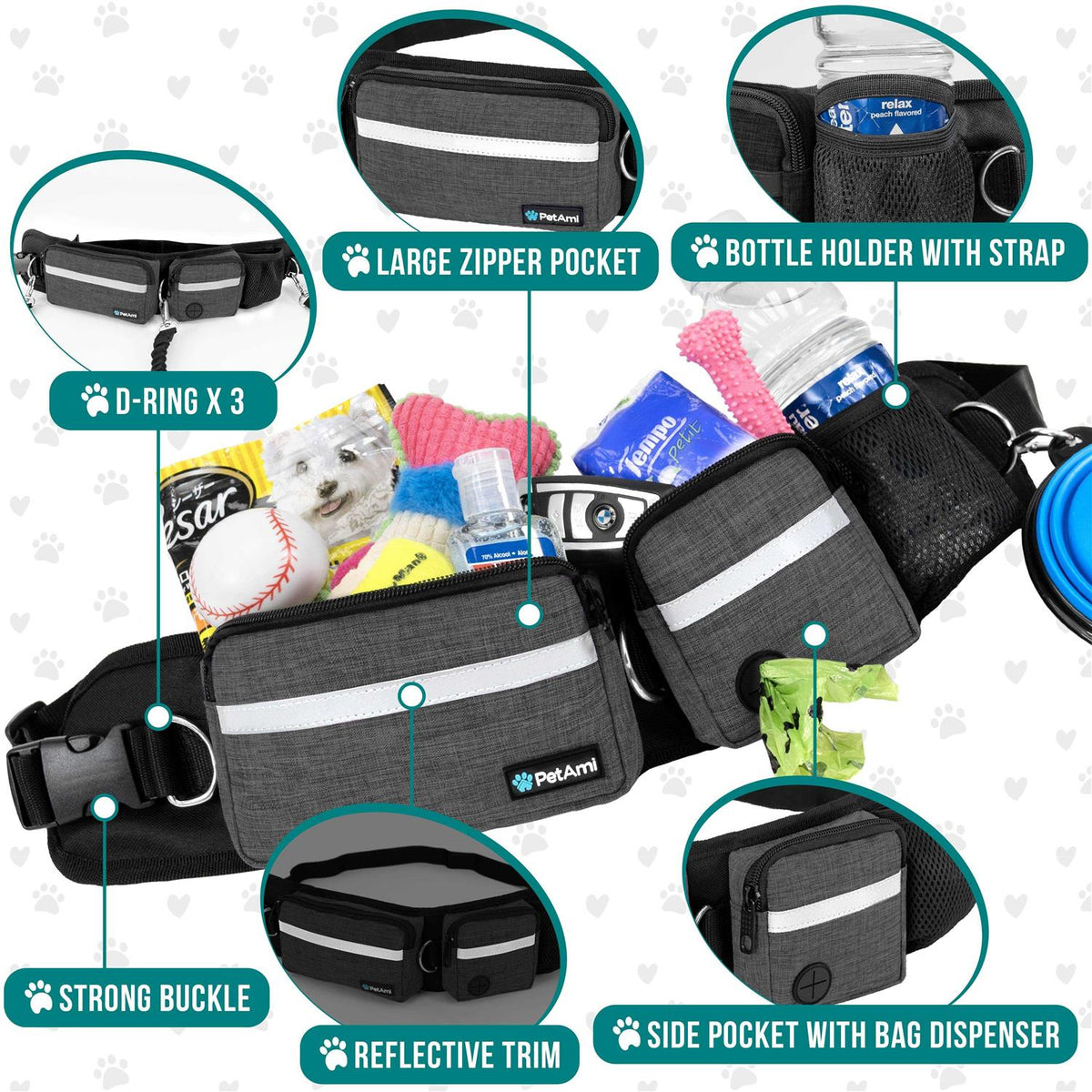 Hands Free Dog Leash Belt Bag U9088