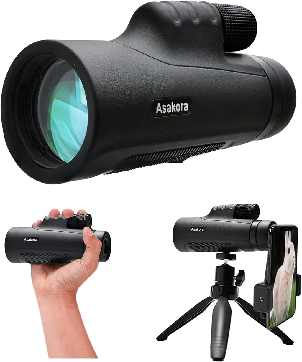 12x50 Waterproof Monocular with Smartphone Adapter & Tripod Y892199