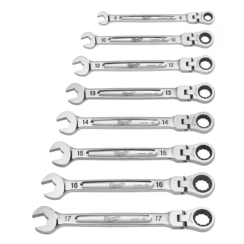 14-Piece Flex-Head Ratcheting Combination Wrench Set SAE and METRIC A212057